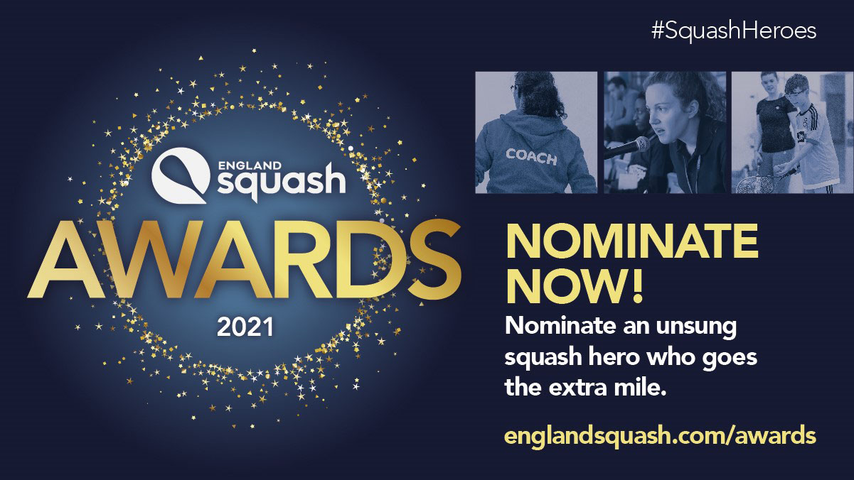 Nominate graphic for England Squash Awards